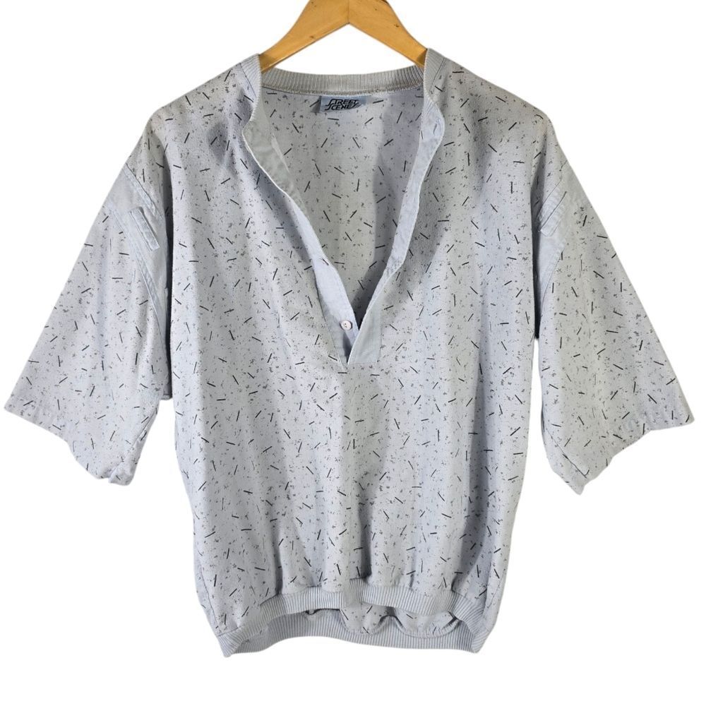Street Scene Blue Vintage Mens Pole Shirt Size M